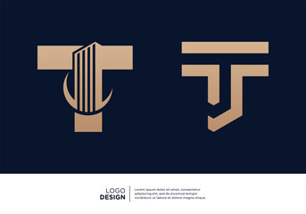 Collection of architectural building letter T logo designs.