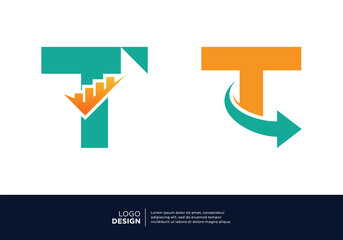 Modern letter T marketing business logo design. - obrazy, fototapety, plakaty