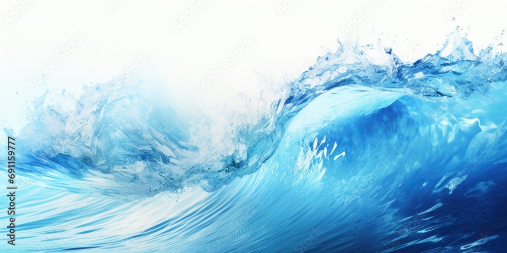 Poster A powerful and captivating image of a large wave breaking in the ocean. Perfect for capturing the beauty and strength of nature.