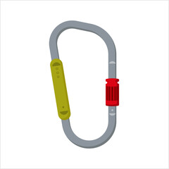 Carabiner Icon, Karabiner Icon, Metal Loop With A Spring Loaded Gate