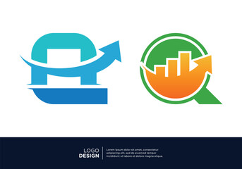 Simple letter Q logo design for finance, investment, marketing.