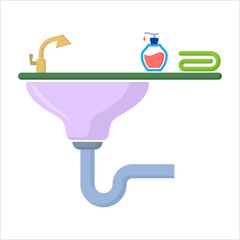 Sink Icon, Water Sink Icon, Kitchen Sink Icon