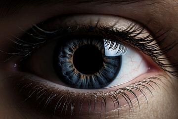 Naklejka premium gray iris of eye close-up macro