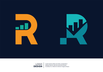 Set of letter R logo designs for marketing, investment and business.