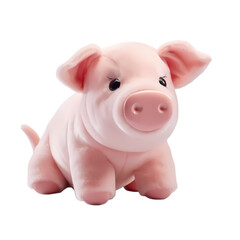 Toy pig isolated on transparent background