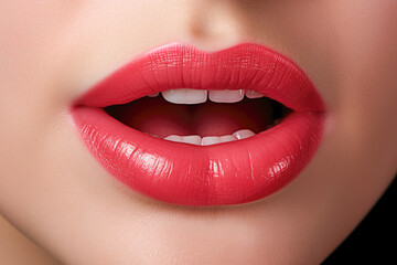 Obraz premium close-up of red female lips
