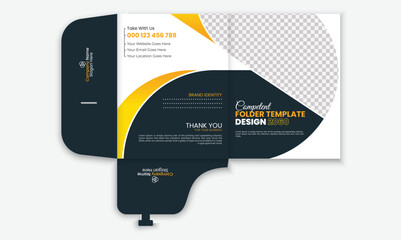 Presentation folder template design for annual reports, business, catalog, etc, modern business marketing folder design.