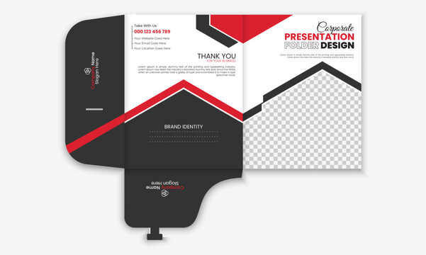 Modern Corporate business presentation folder design template fully editable vector file.
