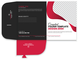 Business presentation folder design template colorful and modern vector layout. - obrazy, fototapety, plakaty