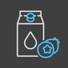 Carton of milk with flavor blueberry vector icon