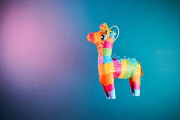 Traditional mexican dunky pinata craft made of paper for posadas and birthdays