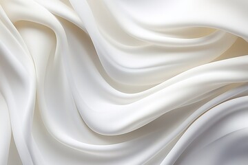 Render, abstract background with folded textile, white cloth macro, fashion wallpaper wavy layers