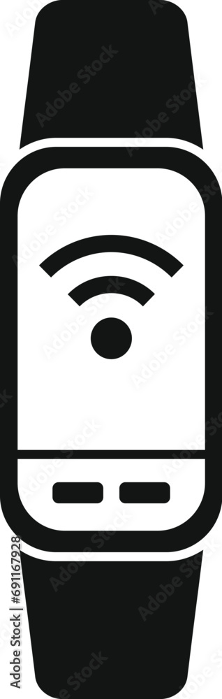 Poster Wifi fitness band icon simple vector. Watch app. Glass run sport