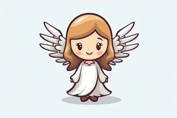 cartoon angel logo. mascot templation 