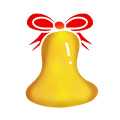 christmas bells with red ribbon