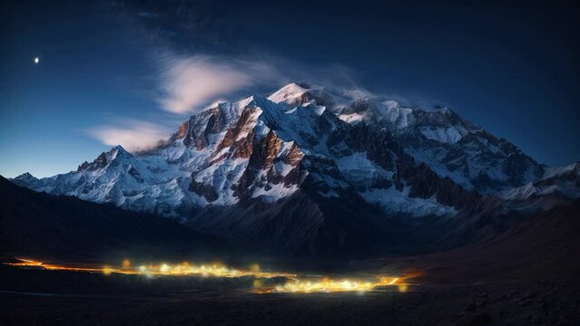 Mount everest in the night