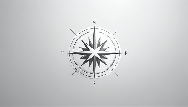 A clean and simple logo design with a geometric representation of a compass, suggesting guidance and direction.
