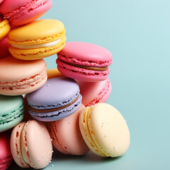 Obraz premium A photo of an minimalist Macaroons Background created with Generative Ai