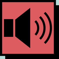 Max volume high vector neo-brutalism icon
