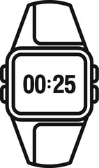 Data clock smartwatch icon outline vector. Network band app. Smart device