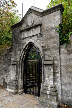 The entrance of the Marsh's Library, first Irish public library, in St Patrick's Close, built in early 18th century, Dublin city center, Ireland.