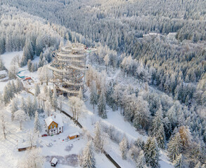 Poland Świeradów Zdrój lookout tower Sky Walk Winter 2023 © kam8l