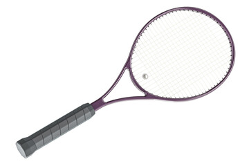 Tennis racket, 3D rendering isolated on transparent background