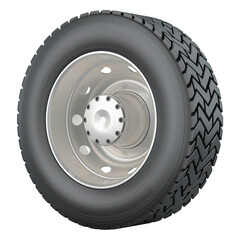 Rear wheel for truck or bus, 3D rendering isolated on transparent background