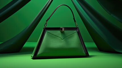 Luxury handbag product presentation. Classic, modern bag mockup