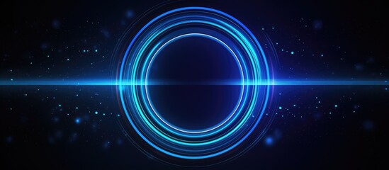 abstract background of shiny blue circles - Powered by Adobe
