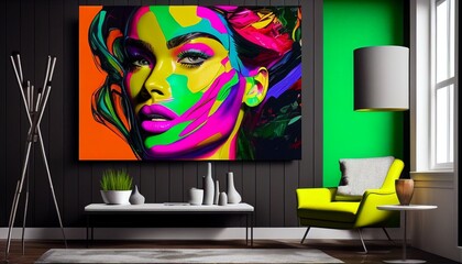 A model with bold and contrasting colors, paying homage to the vibrant palette of the Pop Art...