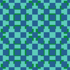 Blue and Green  Decor Geometric Check Seamless Tile