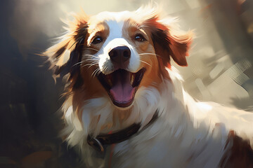 Fototapeta premium dog smiling with it's tongue out