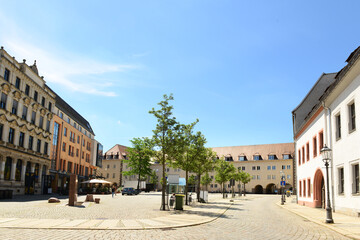 View of historic center with old buildings in city