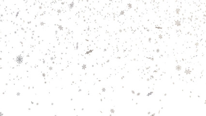 Snow flakes falling with snowdrifts isolated on transparent background. Vector christmas snowfall overlay texture, white snowflakes flying in winter air. - obrazy, fototapety, plakaty