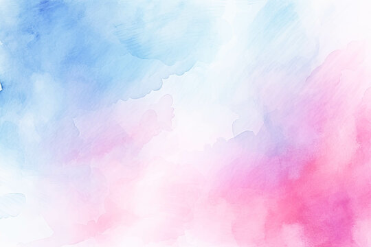Blue and pink watercolor background. Soft abstract textured wallpaper with space for text 