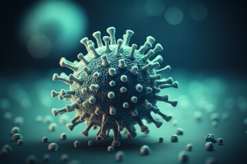 Flu covid 19 virus cell on outbreak influenza background with coronavirus covid 19 pandemic concept