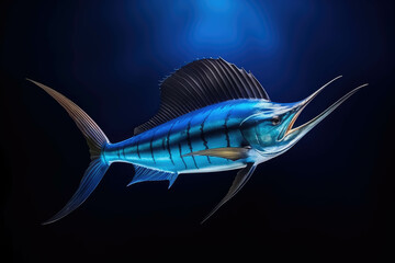 Marlin - Swordfish, Sailfish saltwater fish (Istiophorus) - obrazy, fototapety, plakaty