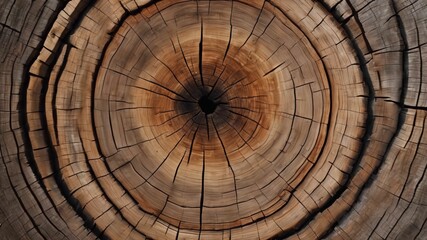 cross section of tree trunk texture.Created with Generative Ai technology - obrazy, fototapety, plakaty