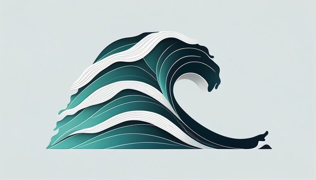 A modern logo design with negative space crafting a subtle wave, suggesting fluidity and adaptability.
