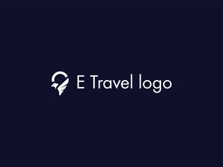letter e with location logo icon design vector design template inspiration