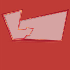 Classic blank, banner advertising, promotion and sale billboard, sign for cinema theater or casino. Vegas style