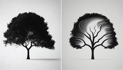 A sleek logo design with clever use of negative space to form a combination of a tree and a wifi signal, suggesting environmental connectivity.