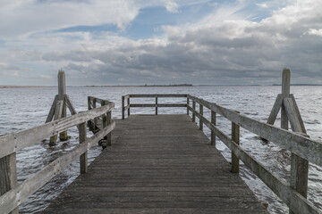 A nice jetty in the lake Lauwersmeer in the Netherlands.