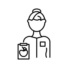 Nutritionist color icon. health care expert or nutritionist gives diet advice vector logo. Diet meal specialist women or professional help adviser about nutrition symbol. nutritionist or consultant  