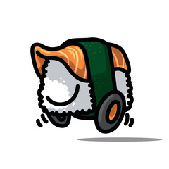 Japanese food delivery service logotype template with smiling piece