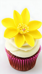 Fototapeta na wymiar cupcake with flower