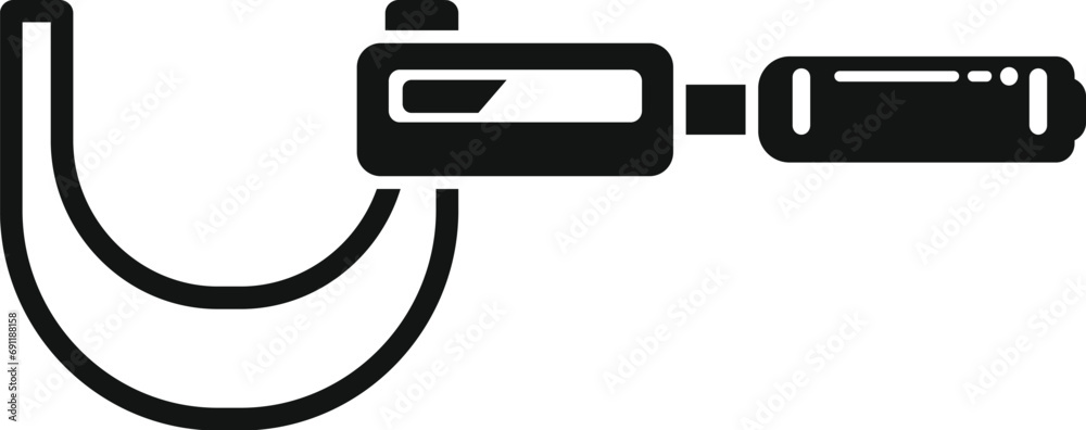 Poster digital micrometer icon simple vector. scale object. high calibrated