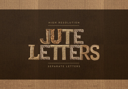 Jute Letters Burlap Rustic Vintage Alphabet A-Z