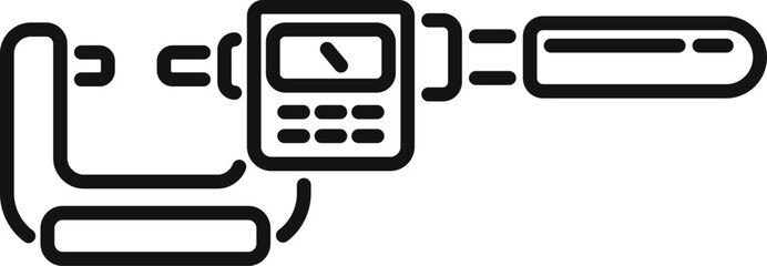 Digital micrometer device icon outline vector. Laboratory tool. Micro gauge